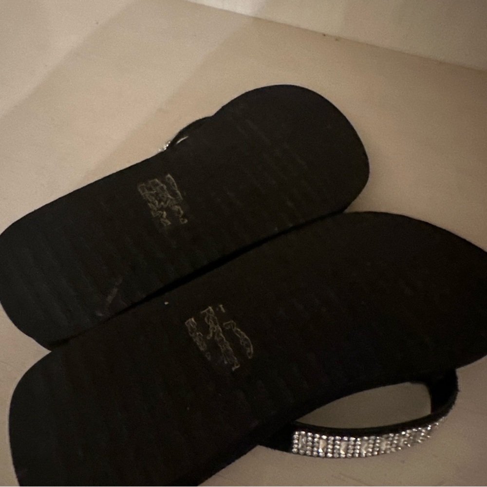 Yellow Box Black Rhinestone Flip Flop Sandals - Picture 8 of 8